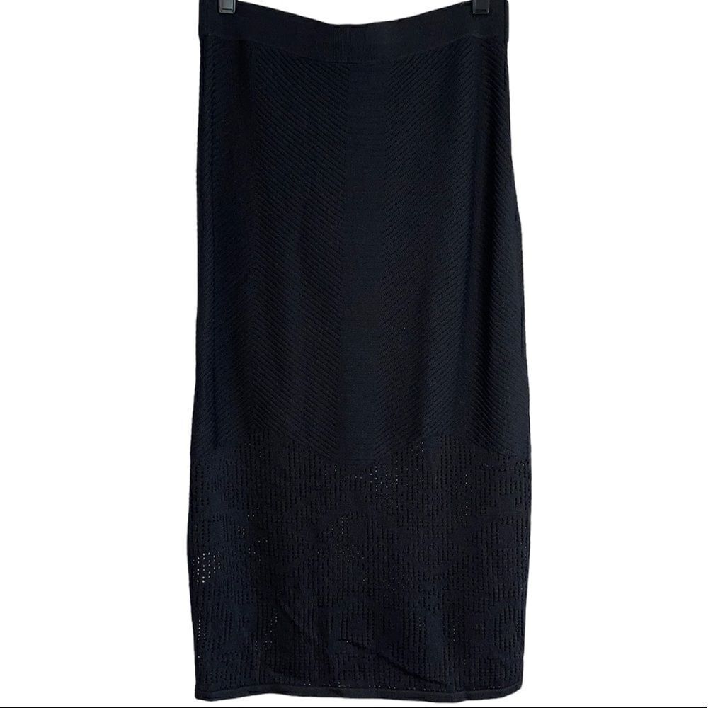 Yoana Baraschi Black Knit Pencil Skirt